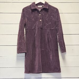 J. Jill Corduroy Long-Sleeve Polo Dress in Dusty Mauve